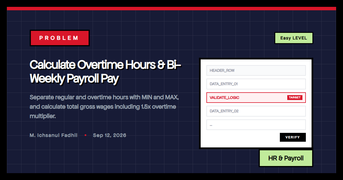 Calculate Overtime Hours & Bi-Weekly Payroll Pay