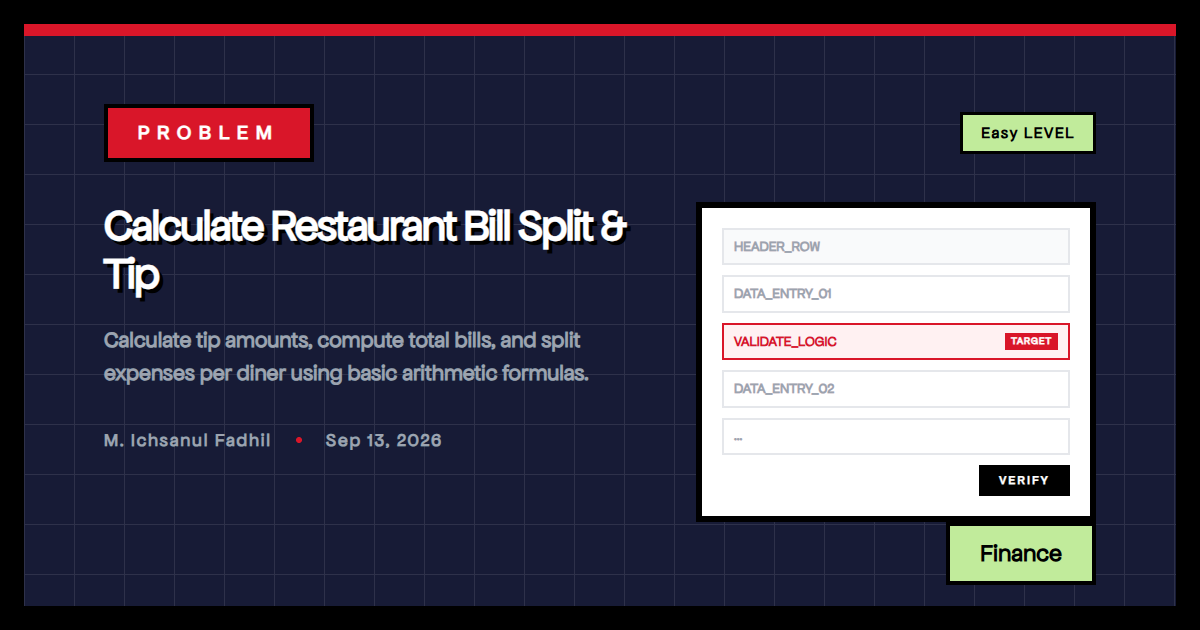 Calculate Restaurant Bill Split & Tip