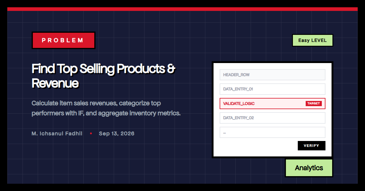 Find Top Selling Products & Revenue
