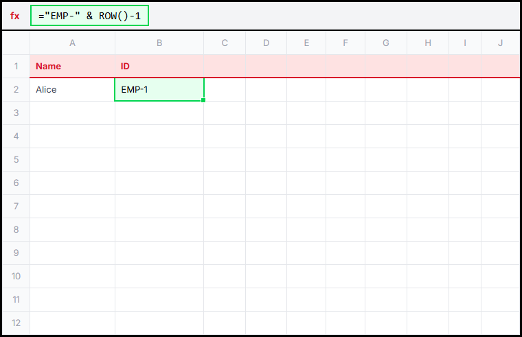 Basic Row Illustration