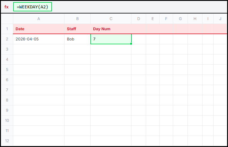 Basic Weekday Illustration