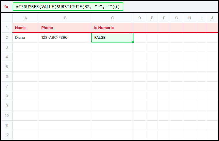 IsNumber Illustration