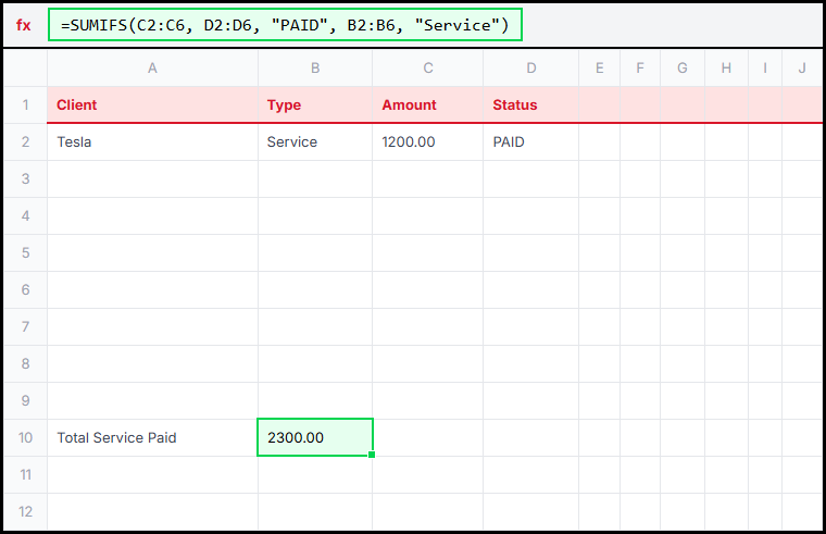 SUMIFS Multi Illustration