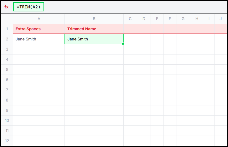 Trim Spaces Illustration
