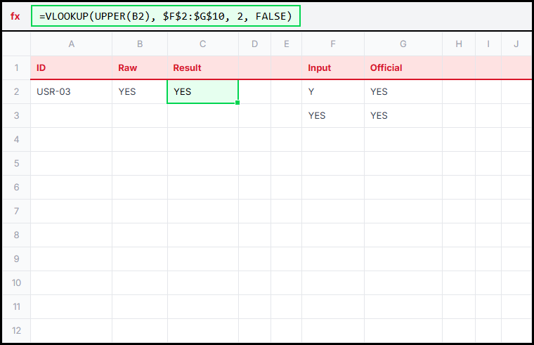 VLOOKUP Survey Illustration