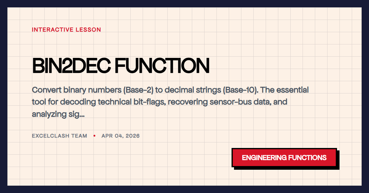 BIN2DEC Function