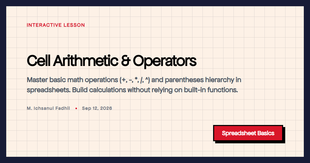 Basic Math in Cells (+, -, *, /, Parentheses)