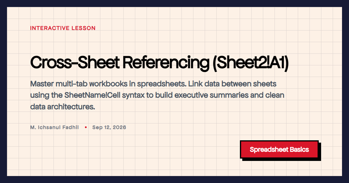Pulling Data from Another Sheet (Sheet2!A1)