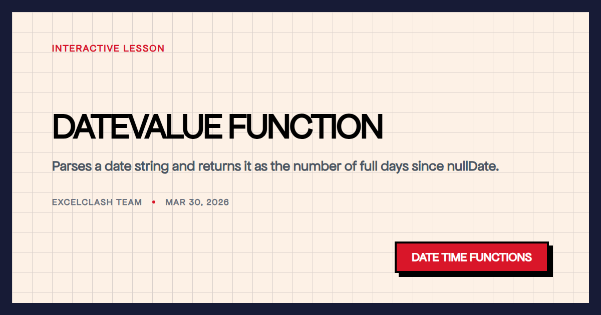 DATEVALUE Function
