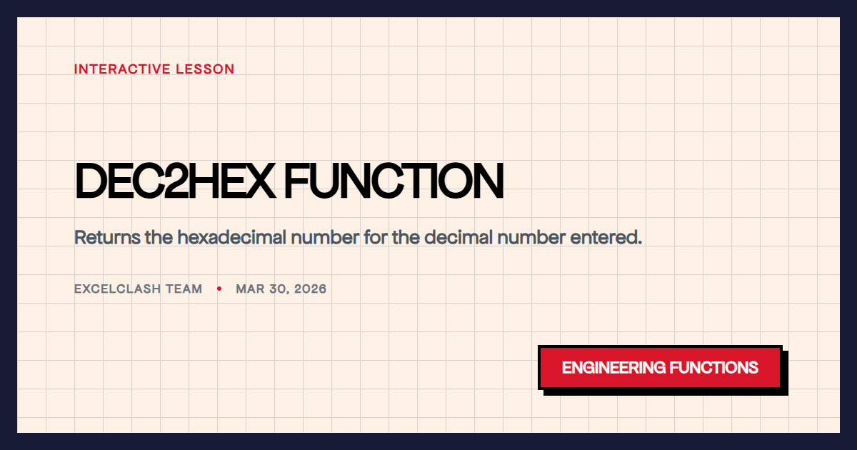 DEC2HEX Function