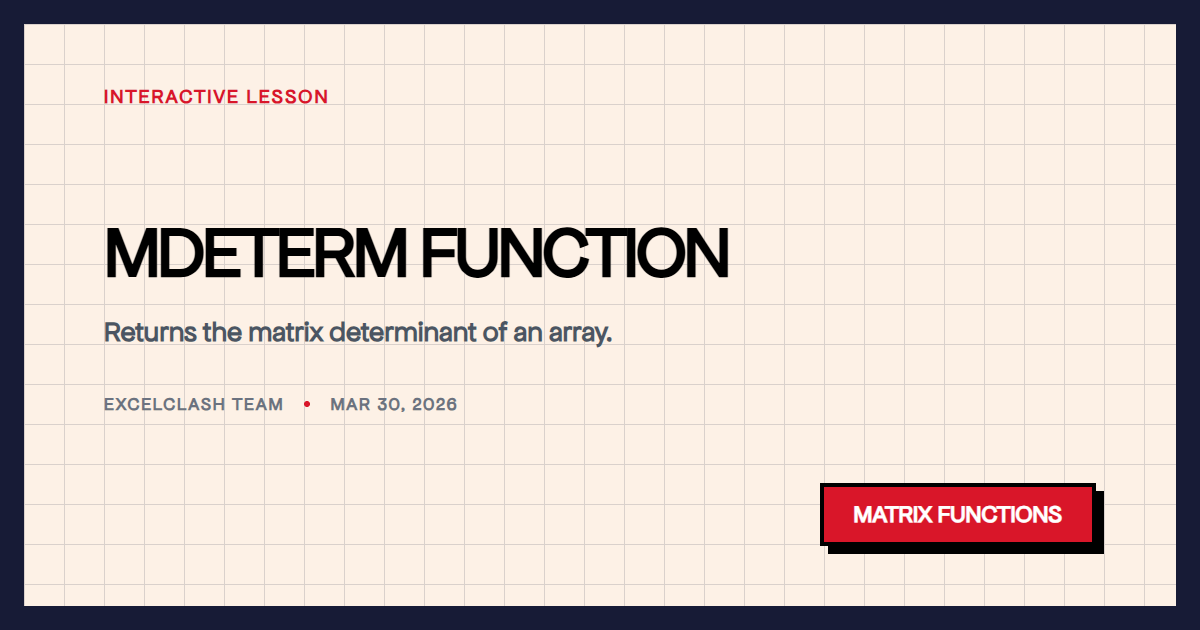 MDETERM Function