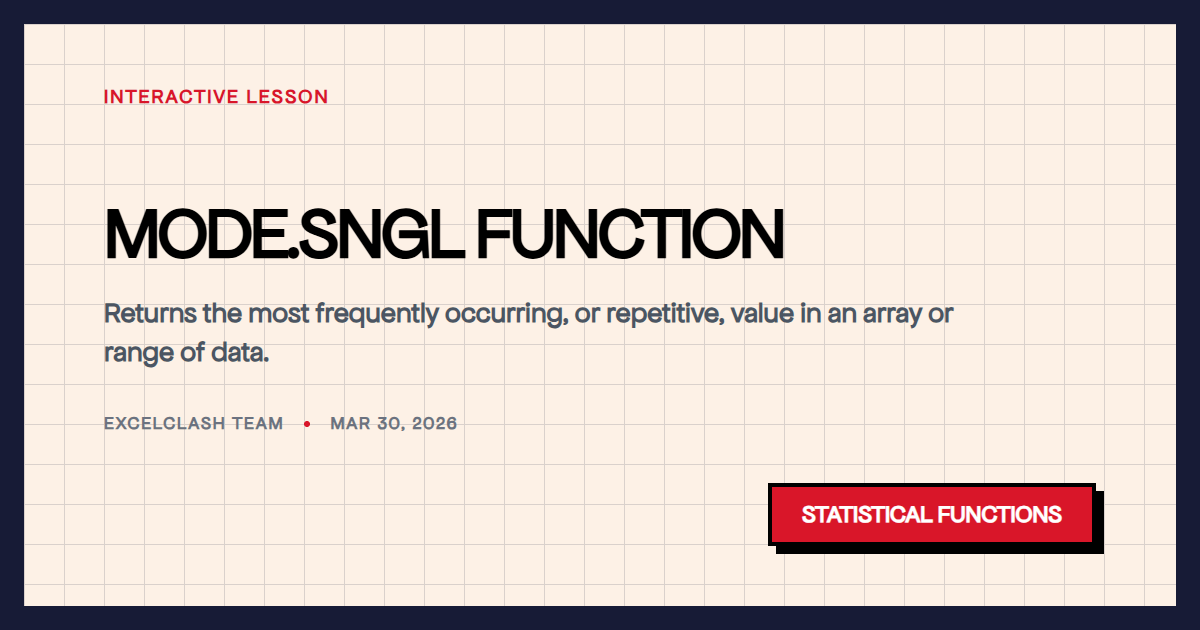 MODE.SNGL Function