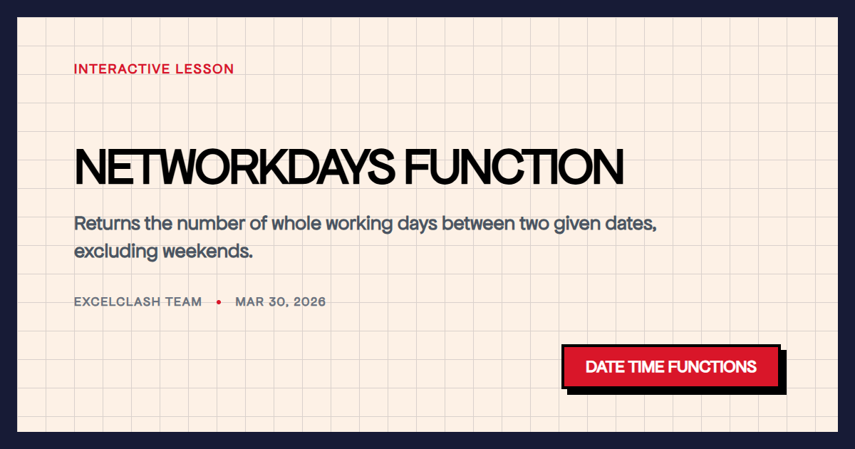 NETWORKDAYS Function