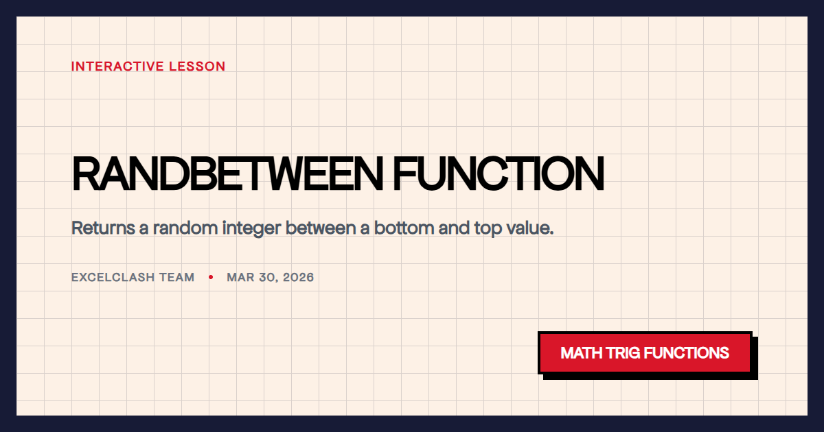RANDBETWEEN Function