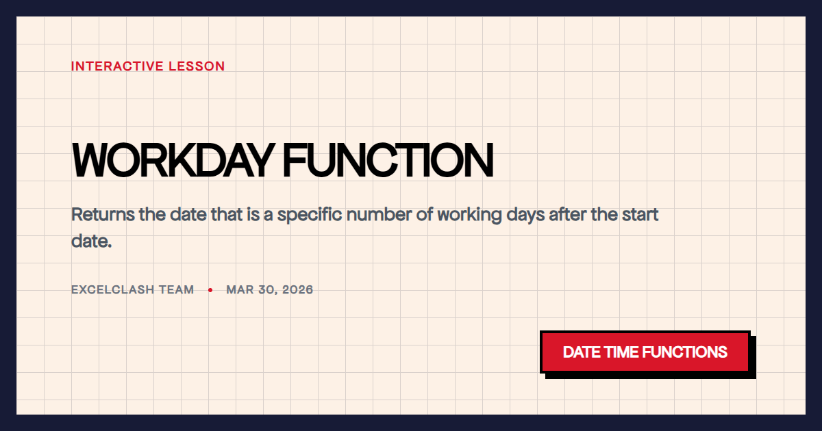 WORKDAY Function