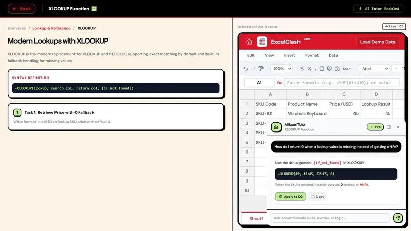 AI Formula Explainer - ExcelClash AI Spreadsheet Learning Assistant